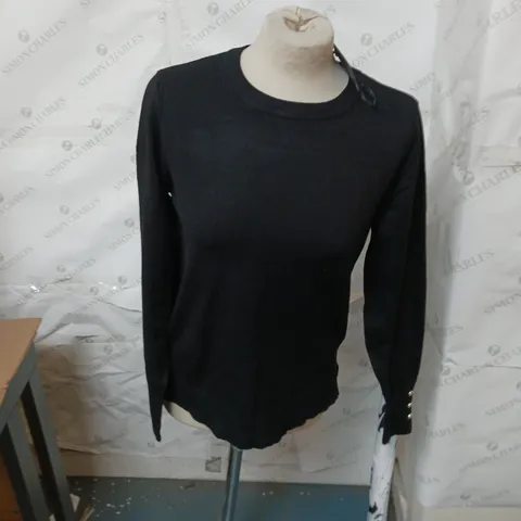 KNIT CREW TOP BLACK SIZE 12 WOMENS