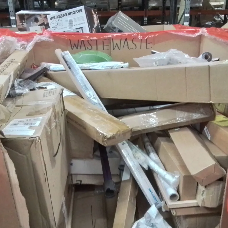 PALLET OF ASSORTED HOUSEHOLD GOODS AND PRODUCTS TO INCLUDE;RUG,FLOOR MAT, LED CEILING LIGHT, TWIST STEPPER, RETRACTABLE BABY GATE AND OTHER ASSORTED ITEMS...