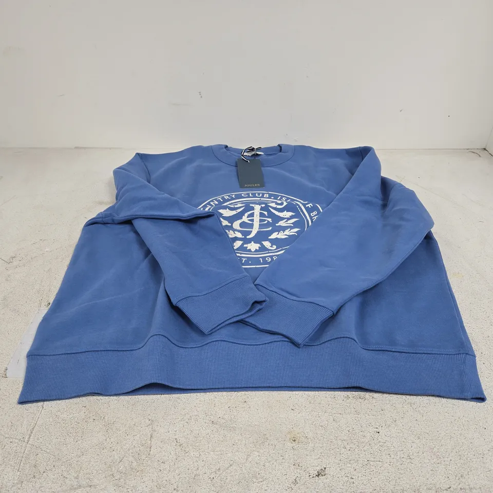JOULES GRAPHIC CREW BLUE HOODIE UK 18 TAGGED 