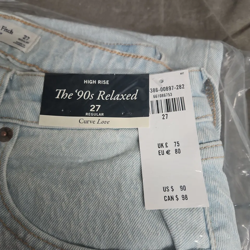 ABERCROMBIE & FITCH THE '90S RELAXED JEAN – HIGH RISE, CURVE LOVE, SIZE 27