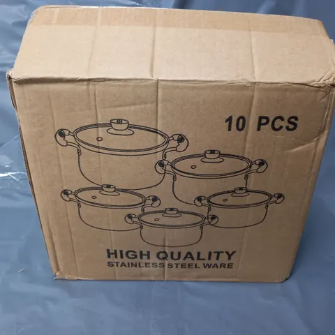 BOXED 10PCS STIANLESS STEEL WARE - COLLECTION ONLY