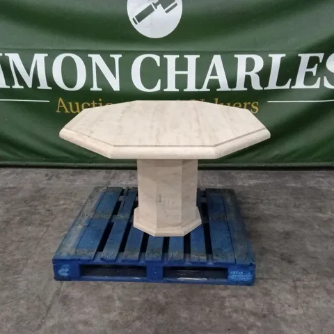 DESIGNER OCTAGONAL STONE EFFECT DINING TABLE 