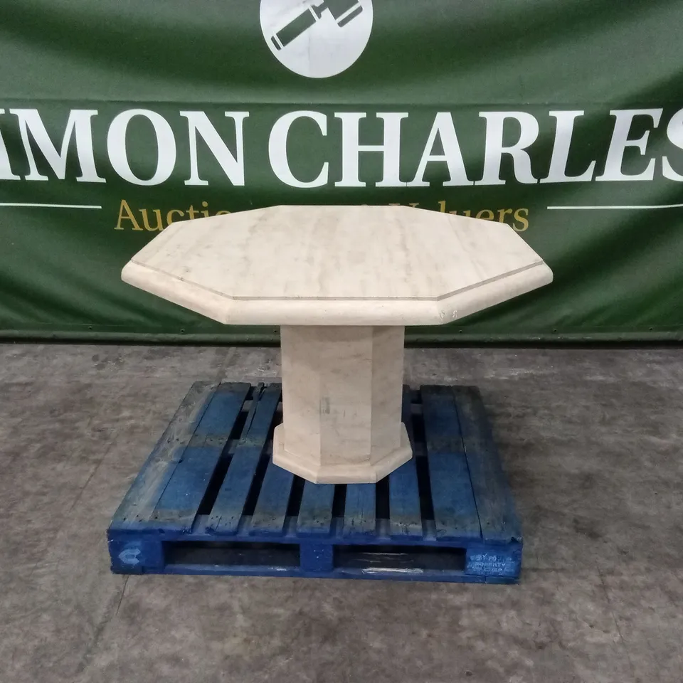 DESIGNER OCTAGONAL STONE EFFECT DINING TABLE 