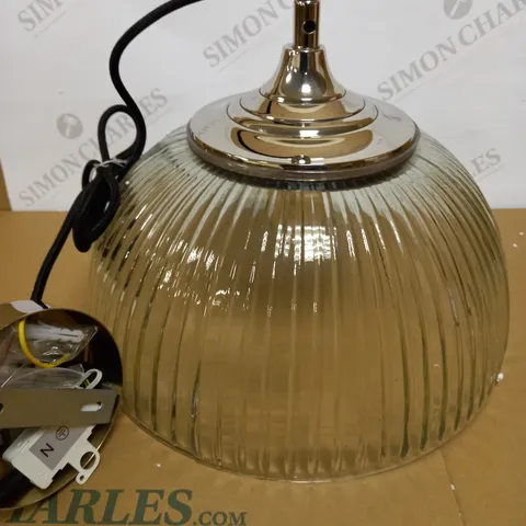 DAR LIGHTING YAMBOL PENDANT POLISHED NICKEL CLEAR GLASS LIGHT FIXTURE