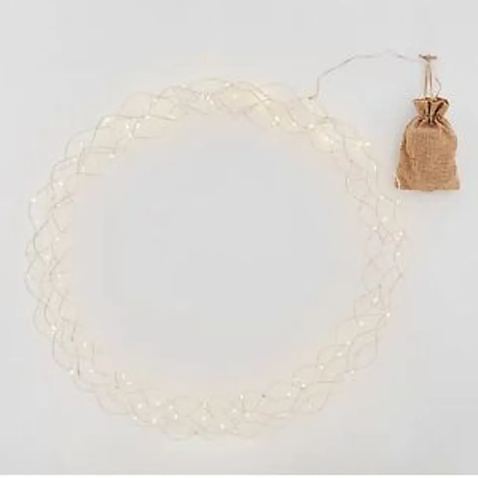 KELLY HOPPEN WHITE LIGHT UP WREATH