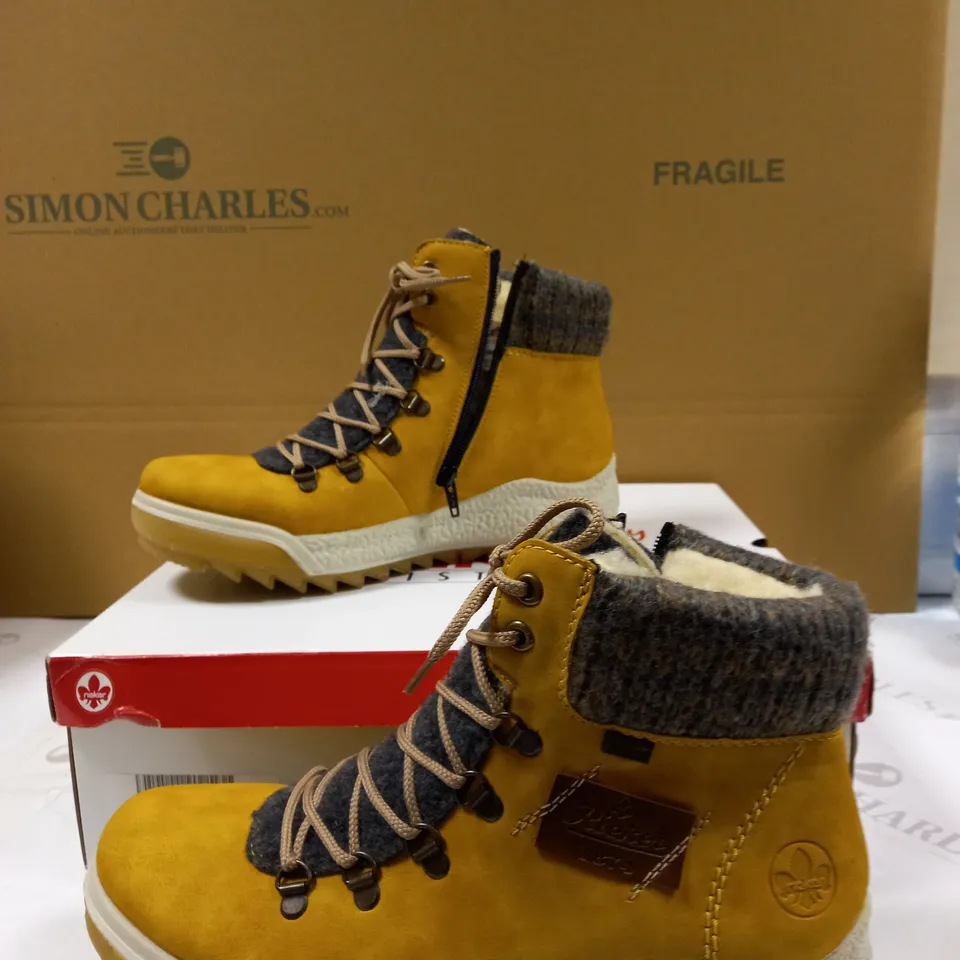 RIEKER LACE BOOT YELLOW - SIZE 6