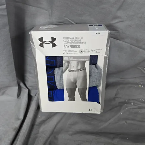UNDER ARMOUR BOXERJOCK PERFORMANCE COTTON BOXER BRIEFS – 3-PACK, MEN'S UK M (MEDIUM)