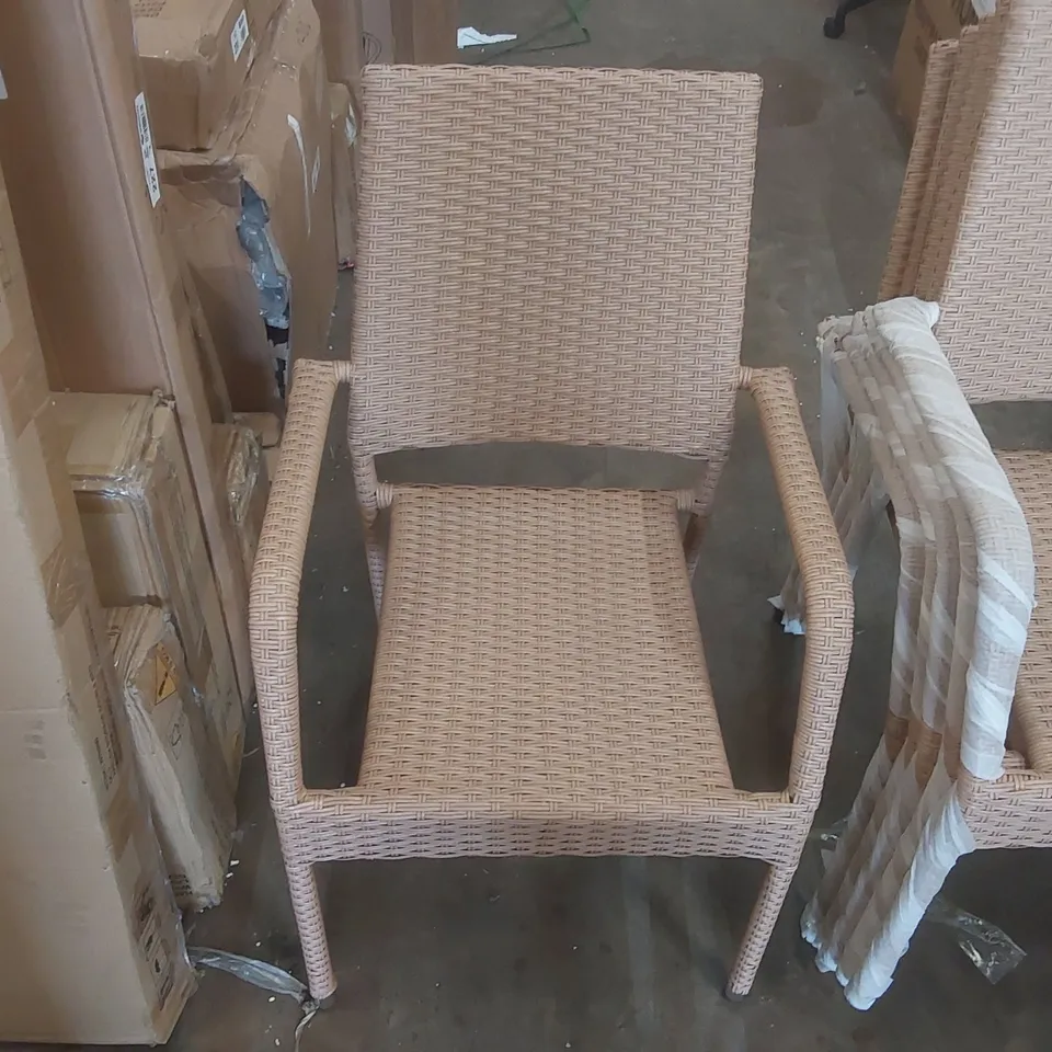 BOXED SET OF 6x ANTIGUA RATTAN GARDEN DINING CHAIRS