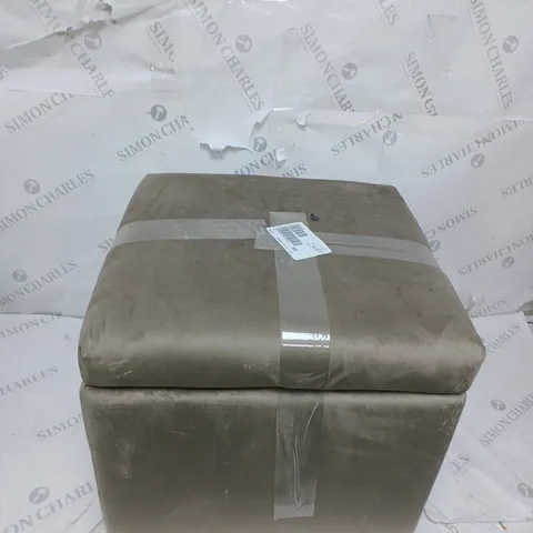 ALISON CORK SQUARE VELVET FOOT STOOL - COLLECTION ONLY