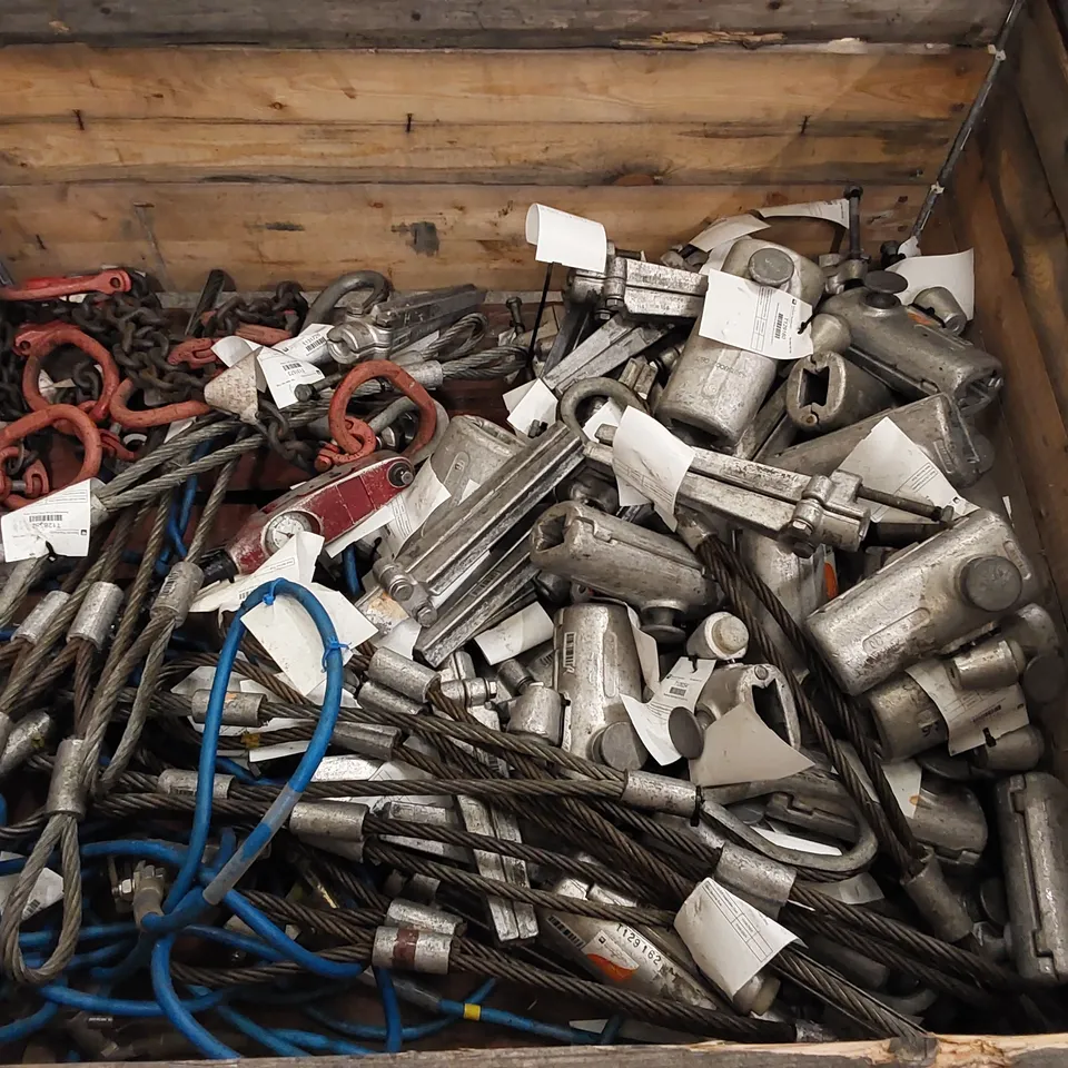 PALLET TO CONTAIN A LARGE QUANTITY OF ASSORTED RAILWAY EQUIPMENT INCLUDING; CLAMP BODIES, LEG WIRES, TYPE C WEDGES, EARTH CABLES ECT.