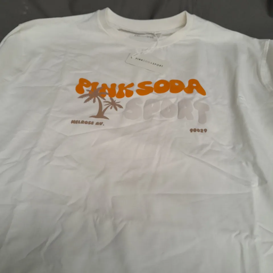 PINKSODASPORT GRAPHIC T-SHIRT IN OFF WHITE - XL