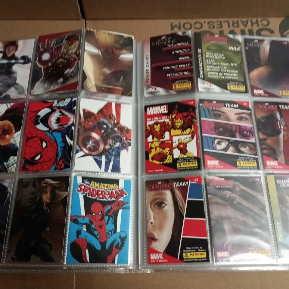 PANINI MARVEL TRADING CARD ALBUM WITH COLLECTOR CARDS