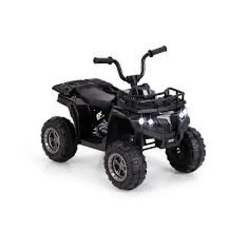 BOXED 6V 4-WHEELER QUAD CAR WITH ONE-BUTTON START AND TREAD TIRES - BLACK (1 BOX)