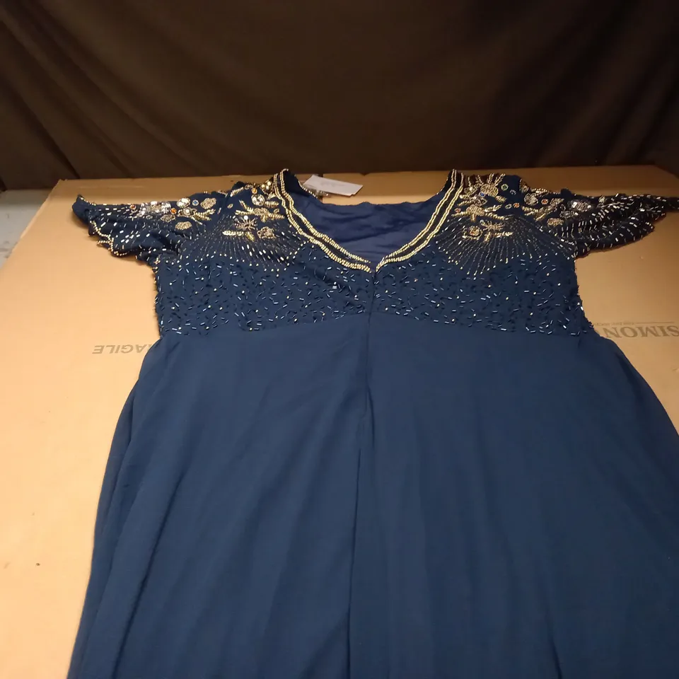 IN THE STYLE OF NAVY BLUE RAINA LONG DRESS SIZE 24