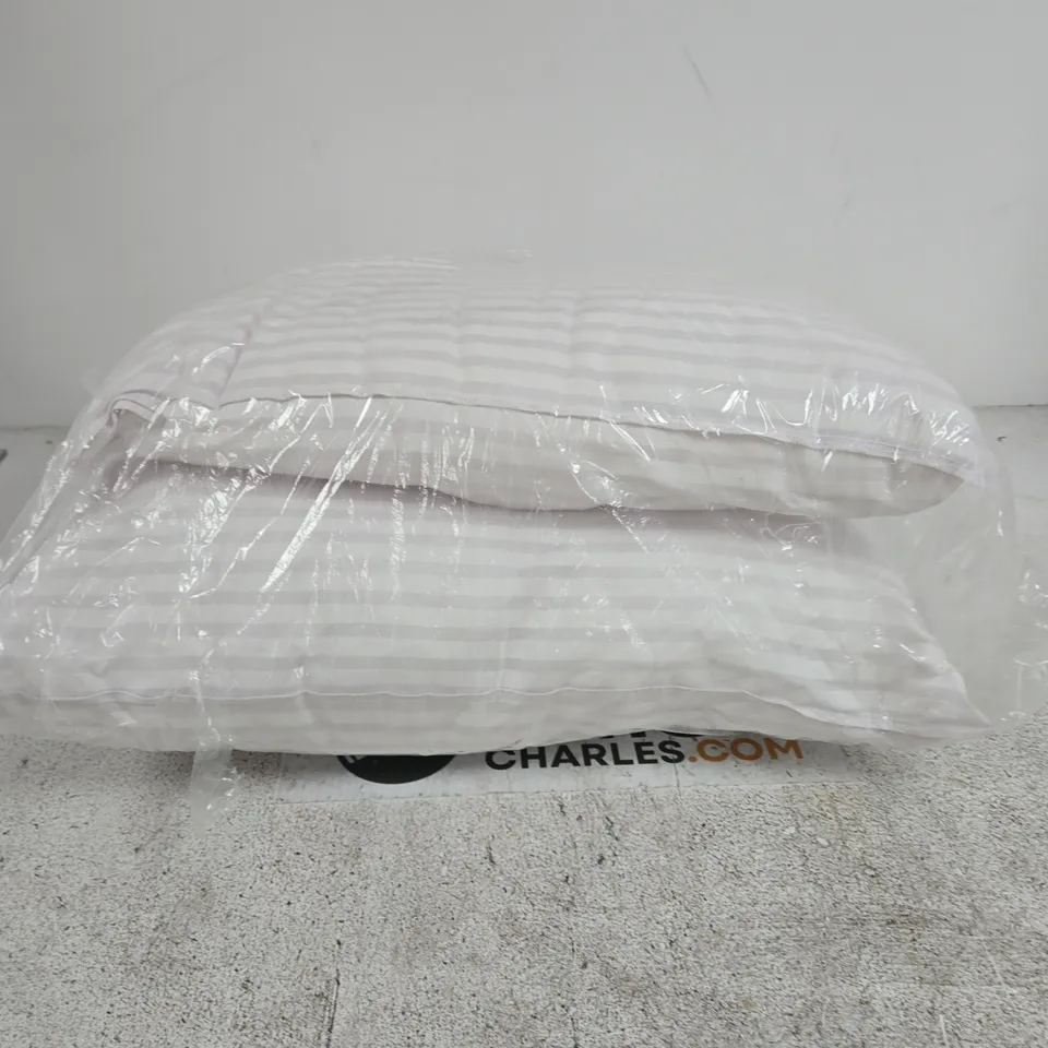 WHITE STRIPED DECORATIVE PILLOW PAIR