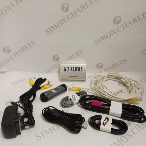BOX OF ASSORTED HOUSEHOLD & ELECTRICAL CABLES TO INCLUDE HDMI CABLES, POWER SUPPLIES, AUDIO/VISUAL CABLES ETC