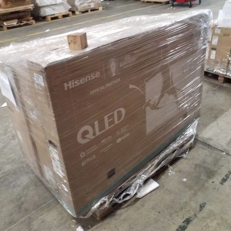 PALLET OF FIVE ASSORTED WAREHOUSE DAMAGED TV'S TO INCLUDE;