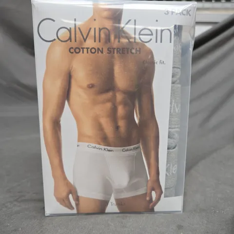 CALVIN KLEIN MENS COTTON STRETCH BOXERS GREY SIZE MEDIUM