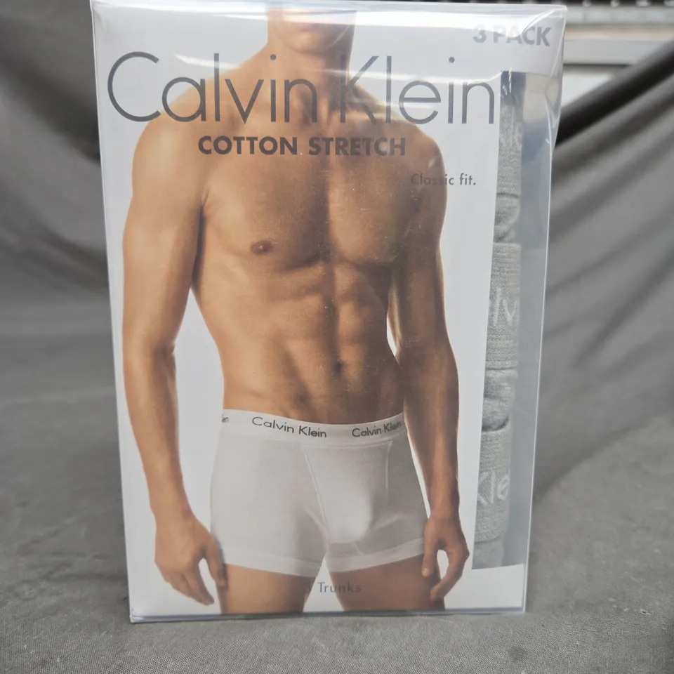 CALVIN KLEIN MENS COTTON STRETCH BOXERS GREY SIZE MEDIUM