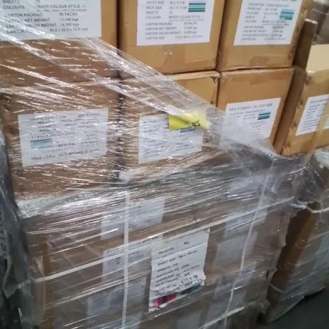 PALLET CONTAINING LARGE QUANTITY OF TISSUE PAPER -MIXED COLOURS-