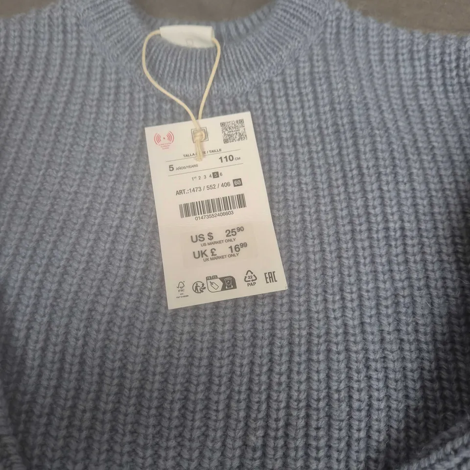 ZARA Kids' chunky knit jumper – blue, UK 5-6 (110 cm)