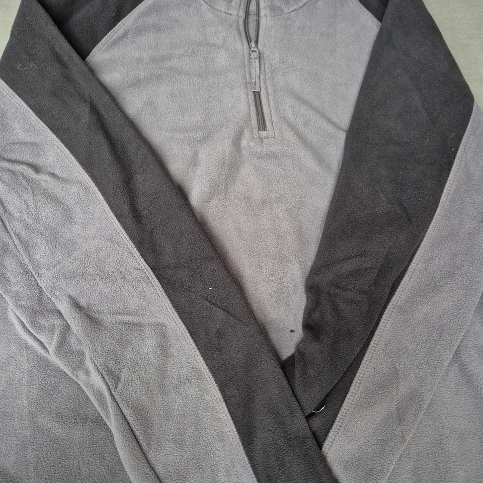 MOUNTAIN WAREHOUSE 1/4 ZIP FLEECE JACKET IN GREY/BLACK SIZE LARGE