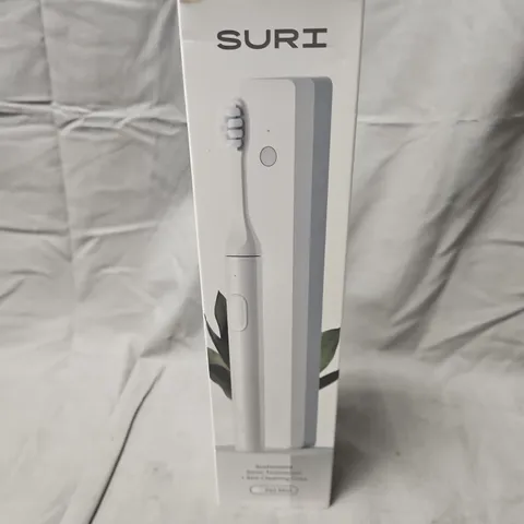 BOXED AND SEALED SURI SUSTAINABLE SONIC TOOTHBRUSH + SELF-CLEANING CASE – SEA MIST