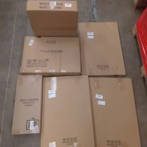 PALLET OF ASSORTED ITEMS INCLUDING FUNKEEN PET HOUSE, CANVAS WALL ART, LOKIPA CHRISTMAS WREATH, JOLLY JUMPER