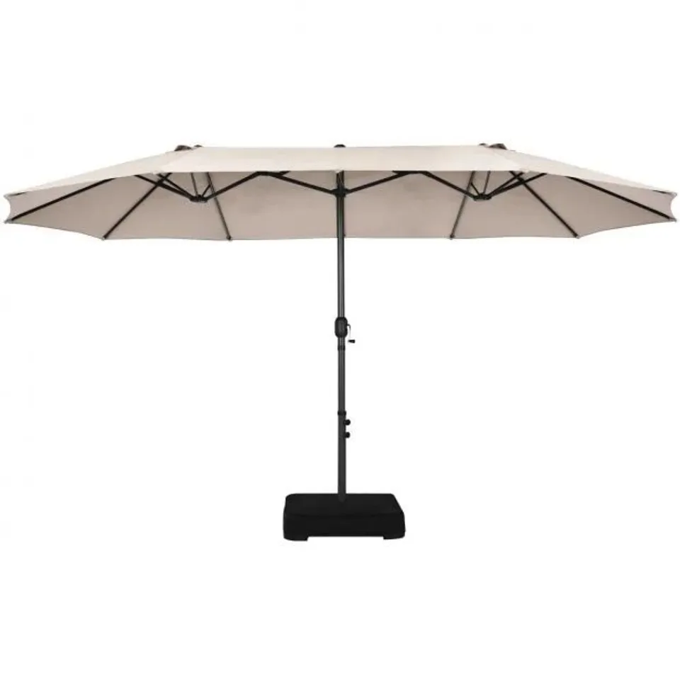 BOXED COSTWAY 450CM DOUBLE SIDED OUTDOOR UMBRELLA TWIN SIZE WITH CRANK HANDLE