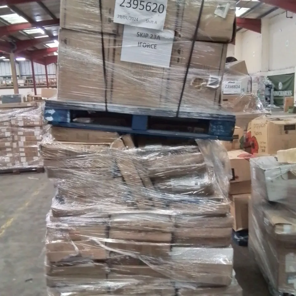 MIXED PALLET OF VARIOUS HOUSEHOLD ITEMS TO INCLUDE: SHELVING UNITS ECT.