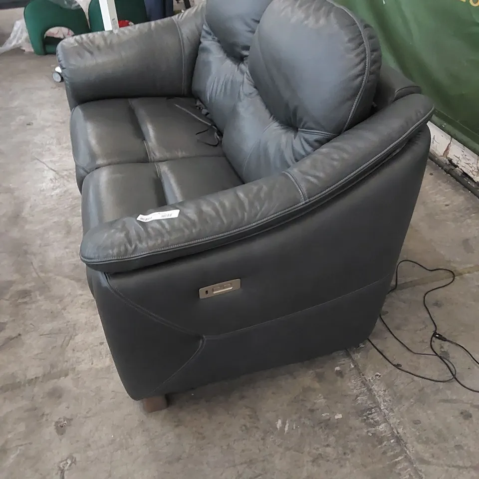 QUALITY G PLAN DESIGNER JACKSON 2 SEATER MANUAL RECLINER SOFA IN CAMBRIDGE PETROL BLUE LEATHER 