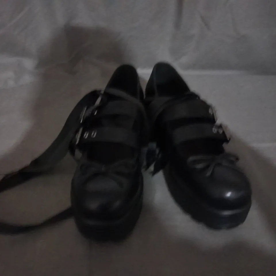 PAIR OF KOI DOUBLE BUCKLE SHOES IN BLACK SIZE 6