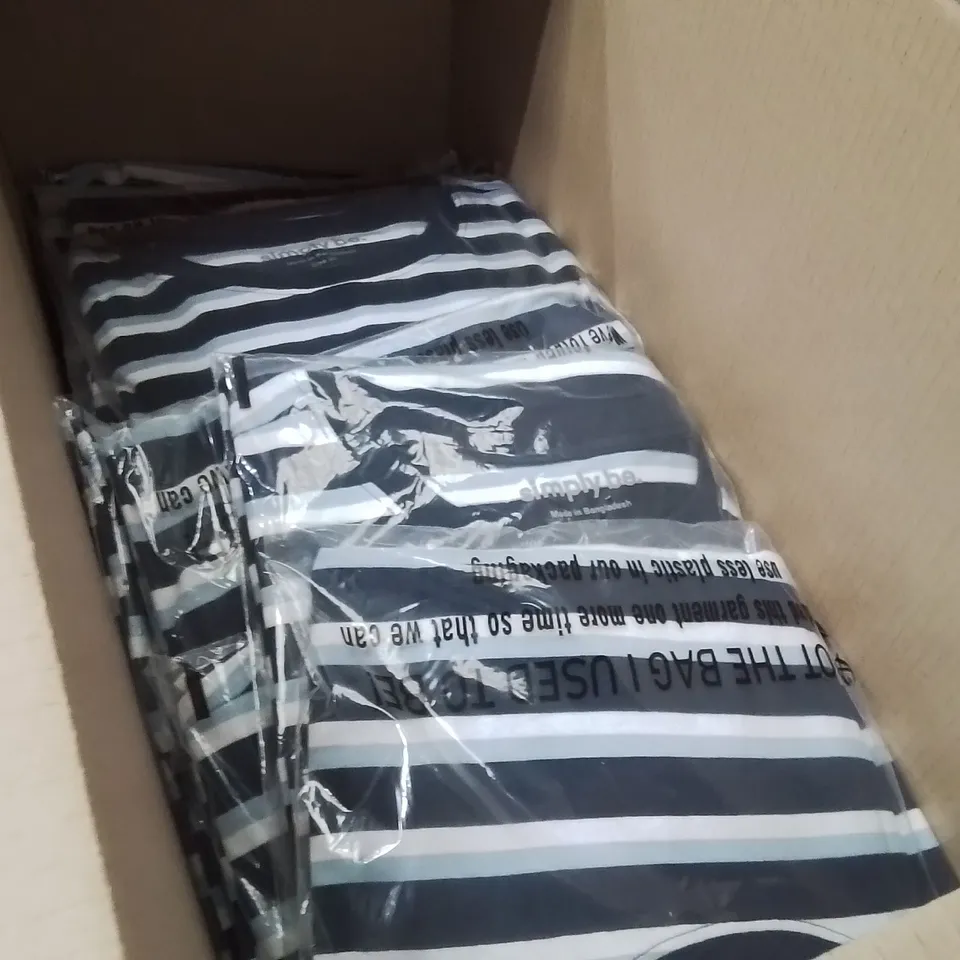 BOXED BRAND NEW APPROXIMATELY 24 SIMPLY BE CREW NECK TEE BLUE STRIPE SIZE 20