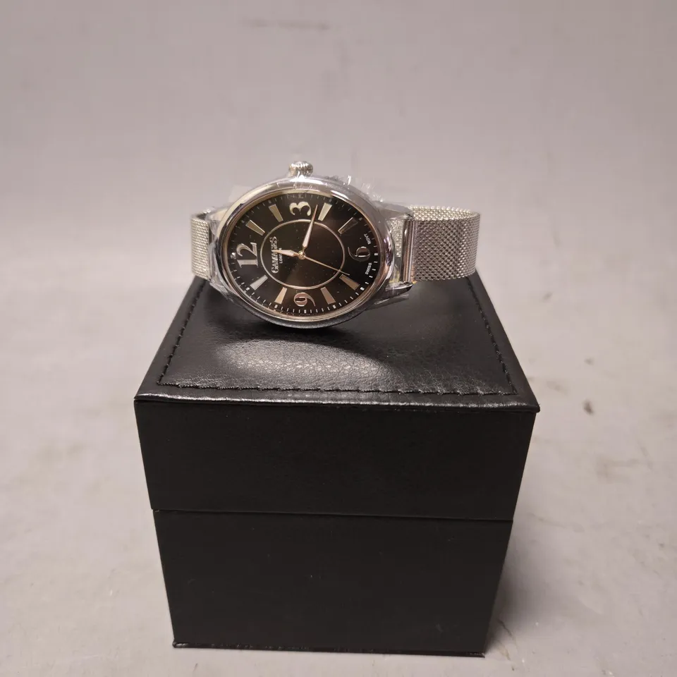 BOXED GAMAGES LADIES DUSK WATCH IN STEEL