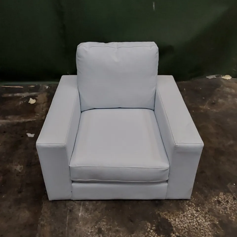 DESIGNER FAUX LEATHER ARMCHAIR IN WHITE