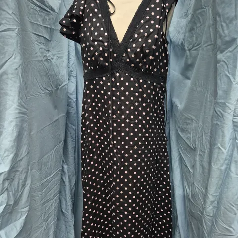 NOBODY'S CHILD IRIS MIDI DRESS IN BLACK SIZE UK 10