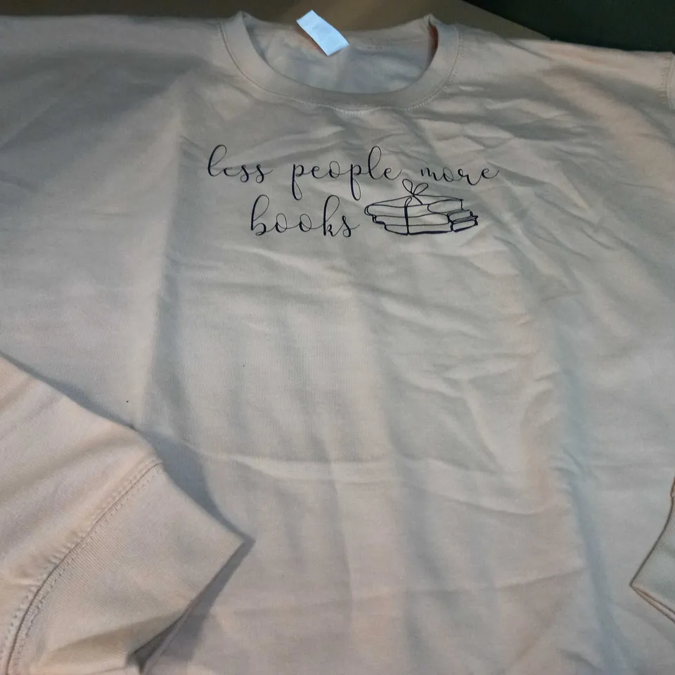 DESIGNER SAND/SLOGAN CREW NECK SWEATER - XXL