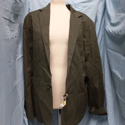PERCIVAL RELAXED TAILORED BLAZER IN MICRO CHECK GREEN SIZE 40