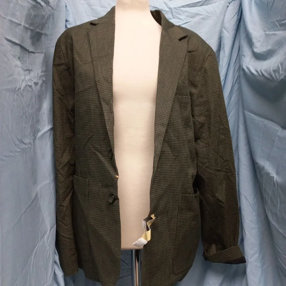 PERCIVAL RELAXED TAILORED BLAZER IN MICRO CHECK GREEN SIZE 40