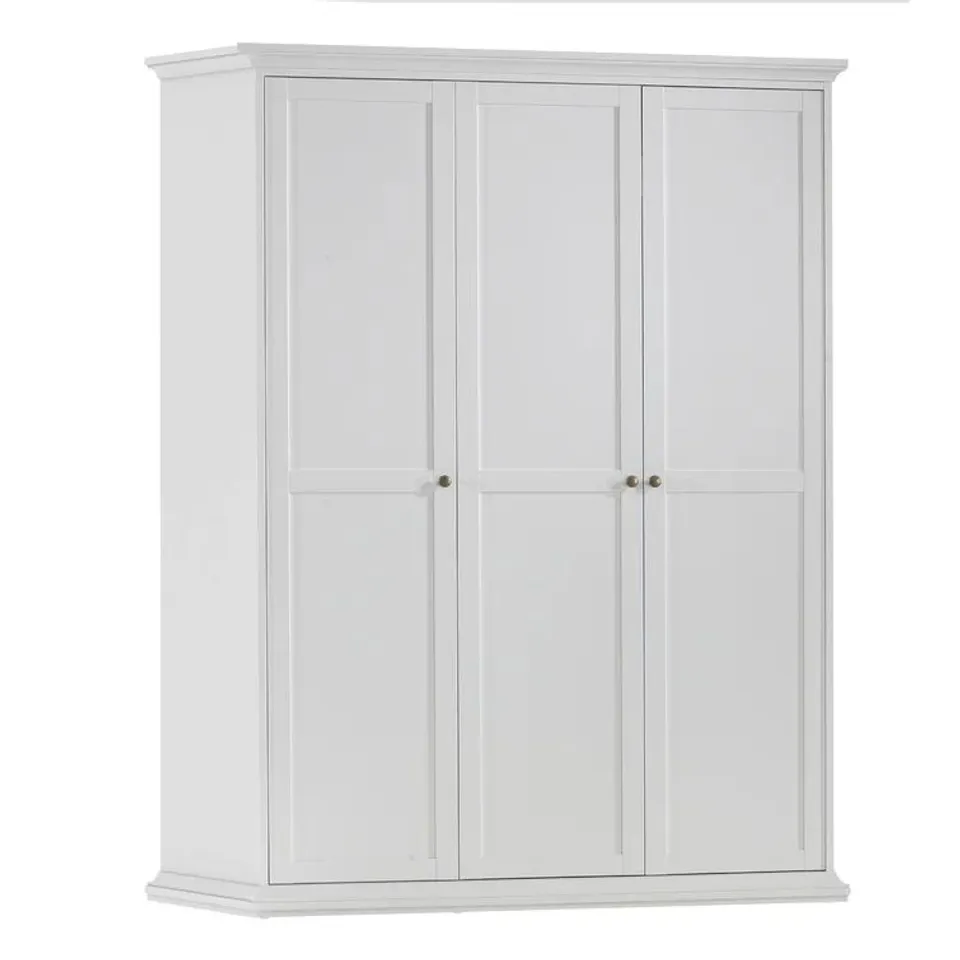 BOXED WOODBURN 3 DOOR MANUFACTURED WOOD WARDROBE (4 BOXES)