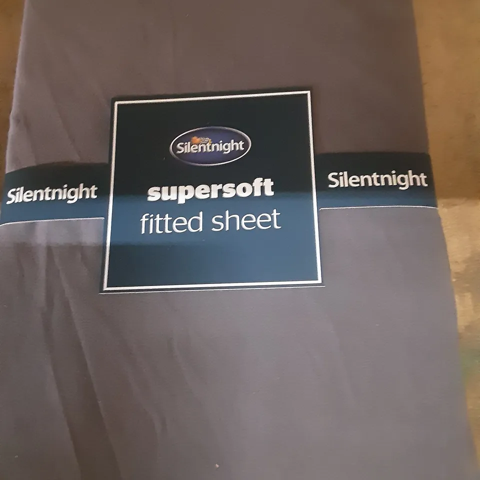 SILENTNIGHT SUPERSOFT FITTED SHEET DOUBLE CHARCOAL 