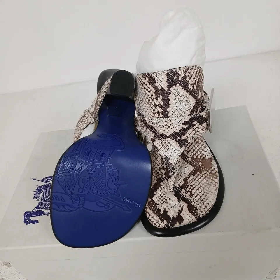 BURBERRY BAY SANDAL SNAKE PRINT – LEATHER, UK 3 (EU 36)