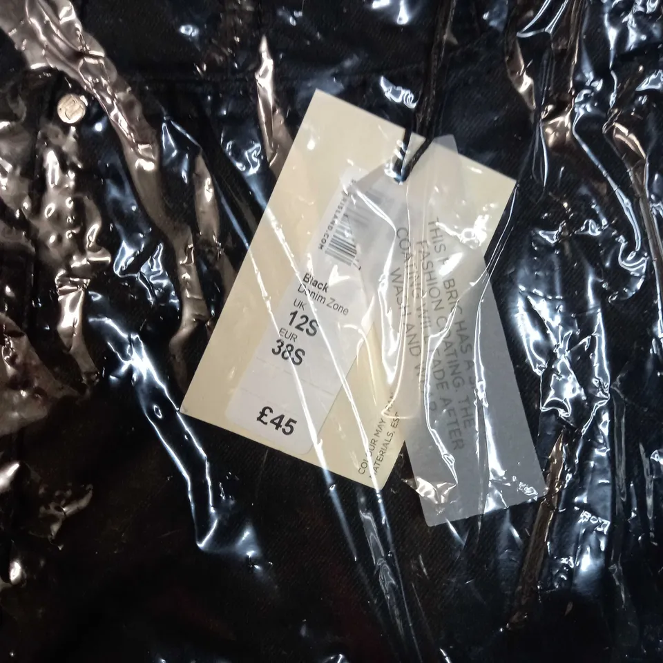 PACKAGED RIVER ISLAND BLACK MOLLY MID RISE JEGGINGS - 12S