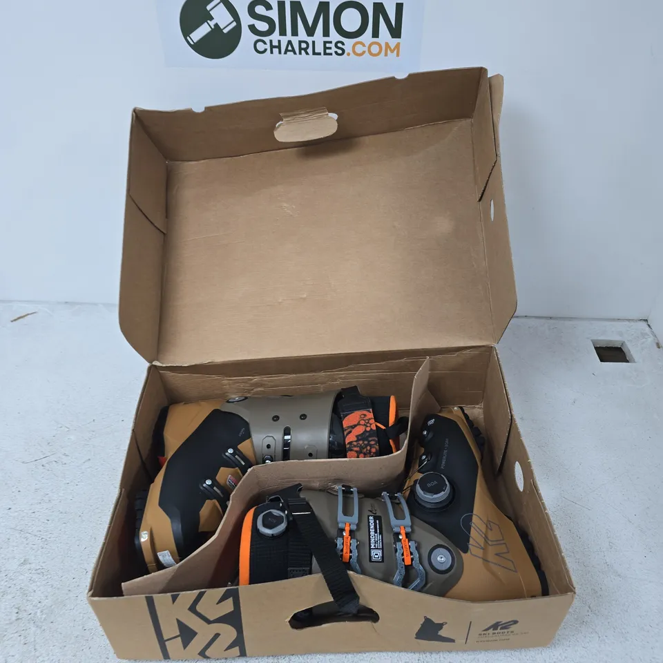 K2 MINDBENDER 140 BOA SKI BOOTS – SIZE 27.5 MONDOPOINT (PAIR)