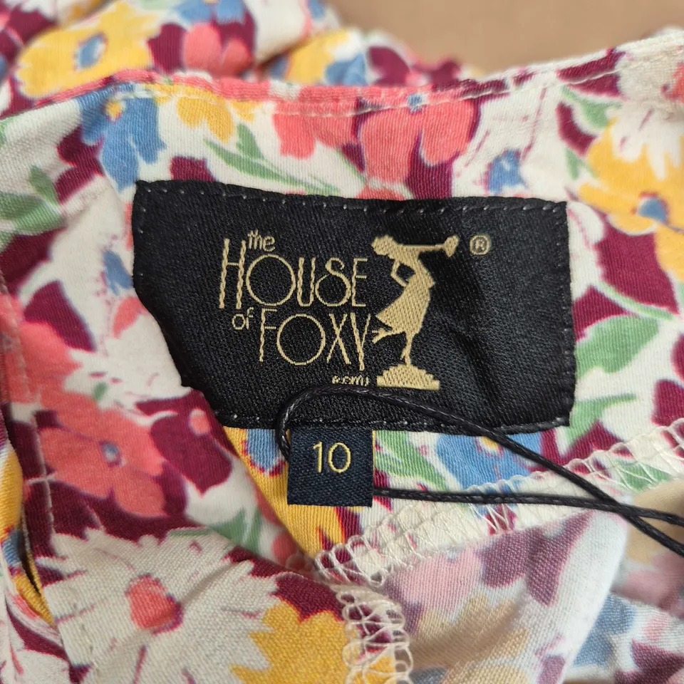 THE HOUSE OF FOXY FLORAL PRINT MAXI DRESS – UK SIZE 10