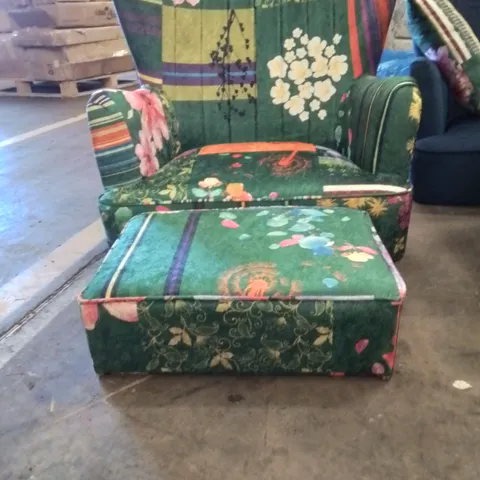 77CM WIDE ARMCHAIR AND OTTOMAN