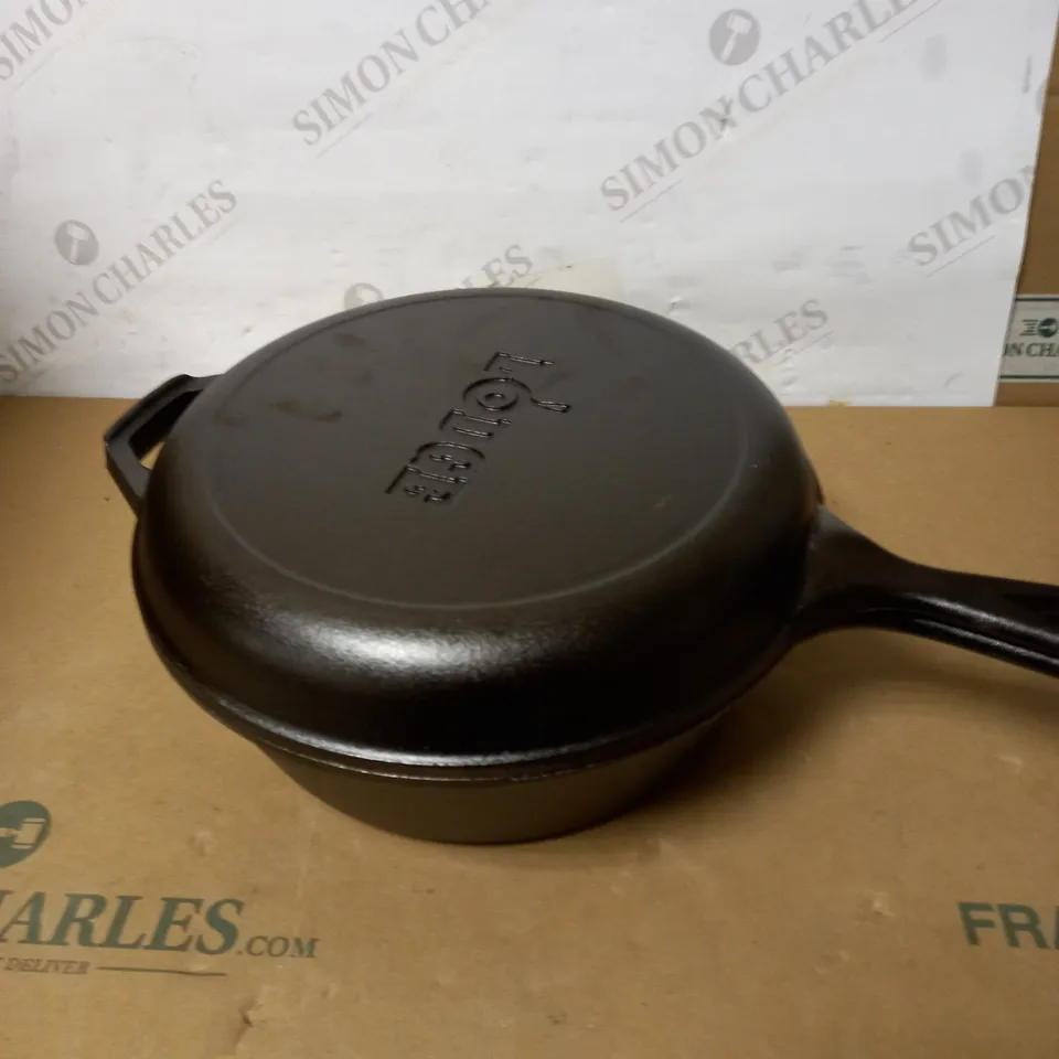 LODGE 3.2 QUART PRE-SEASONED CAST IRON COMBO COOKER