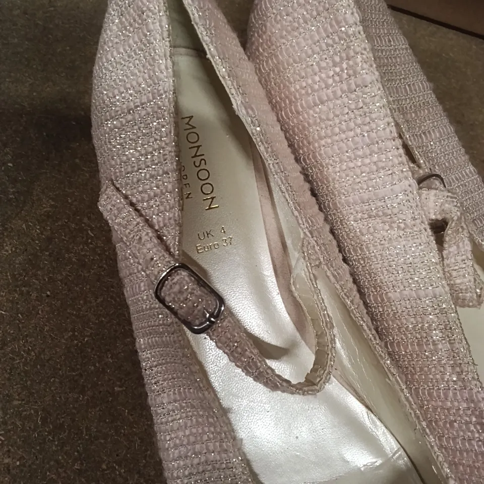 MONSOON WOMEN’S PINK GLITTER SHOES, UK4 (EU37)