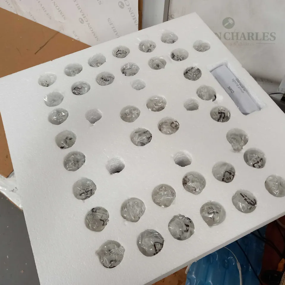 NIKO 5-LIGHT FLUSH POLISHED CHROME AND CRYSTAL LIGHT FIXTURE