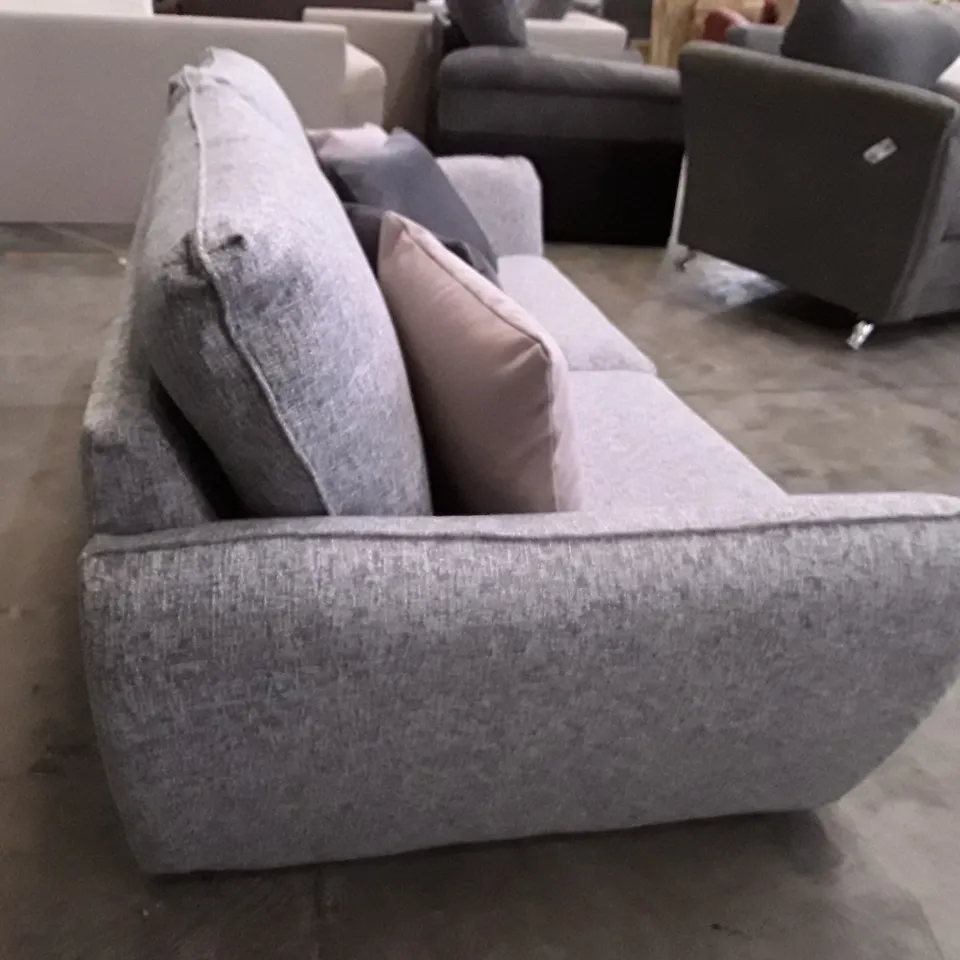 QUALITY DESIGNER PERTH HIGH BACK 2 SEATER SOFA - GREY FABRIC 